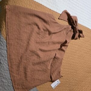 Nine West Rust-Orange Pinstripe One-Shoulder Shell -- XL